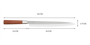 Couteau de chef japonais professionnel en acier inoxydable avec manche en bois de rose Vente en gros personnalisé OEM ODM Coutellerie Usine - Product Image 3