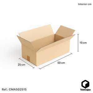 Elongated Flat Cardboard <b>Box</b> 50x25x15 cm <b>Book</b> Shaped with Flaps Kraft Brown Color Resistant and Recycled Materials - Product Image 3