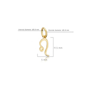 Leo Zodiac Charm Pendant 925 Sterling Silver 18K Chapado en oro Hecho a mano Horóscopo Componente de joyería para compradores mayoristas - Product Image 2