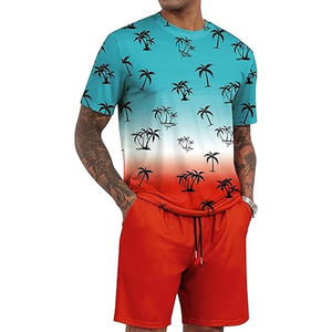 2025 été nouveaux hommes décontracté Shorts ensembles Wsahed couleur à manches courtes t-shirt Shorts solide survêtement ensemble hommes 2 pièces ensembles - Product Image 4