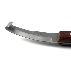 Nouveauté couteau à sabot coupe tranchante manche en bois lames à double tranchant outils de maréchal-ferrant standard Instruments vétérinaires - Product Image 2