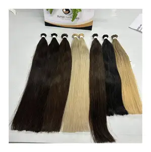 Factory wholesale 100% Raw Human Hair Extensions Natural Black Color Vietnamese blonde Double Drawn Hair Flap Tip