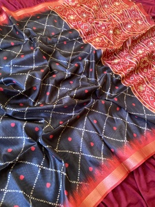 Indian Style Tusaar Silk Women's <b>Saree</b> with Latest Design Made in India In-Stock - Product Image 2