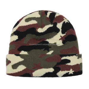 Gorro de pescador de Jacquard personalizado, tejido de camuflaje acrílico para invierno, logotipo personalizado de alta calidad, diseño de letras para playa - Product Image 1