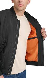 Veste matelassée pour homme en couleur noire unie avec fermeture éclair, respirante, chaude, élégante, imperméable, ajustée, personnalisée, pour le printemps, style streetwear - Product Image 6