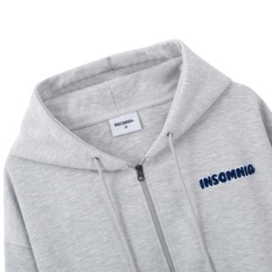 เสื้อกันหนาวแนวสตรีทผ้าฟลีซมีฮู้ดใส่ได้ทั้งชายและหญิงมีซิปปักลายและตัวอักษร - Product Image 2