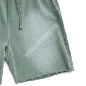 Short de survêtement vert délavé à l'acide Shorts de survêtement à séchage rapide de haute qualité Shorts de survêtement broderie sérigraphie - Product Image 4