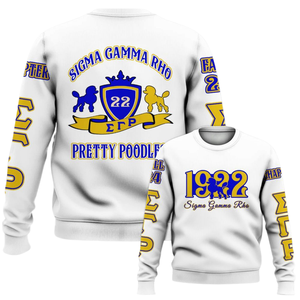 Sweat-shirt à col rond en polaire doux Sigma Gamma Rho 1922 Bleu Or Vêtements grecs de sororité Pull pour femmes Tenue d'hiver - Product Image 6