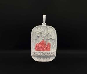 Collier Pendentif Hip Hop Chrétien avec Cœur et Couronne en Diamants Sertis, Motif Clé et Bijoux - Product Image 2