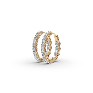 Pendientes de diamantes redondos de la mejor calidad de 4,00 quilates, aros de forma ovalada - Product Image 1
