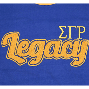 Camiseta Azul Legado de la Hermandad Sigma Gamma Rho para Mujer, con Escudo Bordado con Letras Griegas, Camiseta de Algodón Premium para Mujer, Ropa Griega - Product Image 5