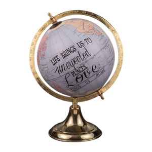 Lujoso globo terráqueo decorativo de metal con eje giratorio y elegante soporte antiguo para mejorar la sala de estudio - Product Image 1