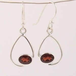 Pendientes colgantes de piedras preciosas granate de Plata de Ley 925 sólida para mujer, joyería colgante para niñas - Product Image 3
