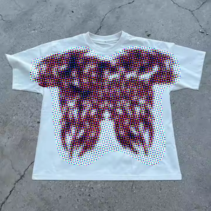 เสื้อยืดผ้าฝ้าย100% กราฟิกสำหรับผู้ชายจากผู้ผลิตบ็อกซี่พอดีไหล่ตกขนาดใหญ่พิมพ์ลาย DTG - Product Image 4