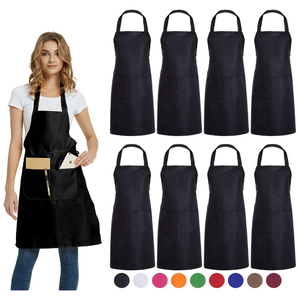 Tablier sans manches à bavette avec logo personnalisé de haute qualité Tablier en coton polyester de meilleure qualité pour la cuisine Tabliers à utiliser - Product Image 4