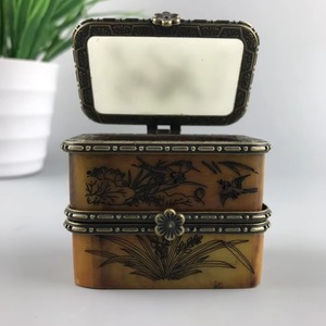 Modern Vintage Floral Jewellery Box Stylish Storage Stand Decorative Organizer <b>for</b> Home Office <b>Bedroom</b> Vanity Use - Product Image 1