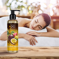 Aromatika Tropische Fruit Eetbare Sensuele Massageolie Voedingsmiddelkwaliteit Kokos MCT en Zoete Amandelolie voor het Lichaam met Pompfles