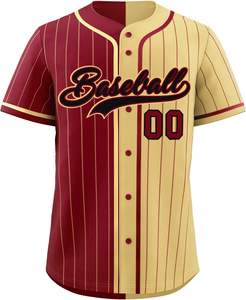 Maillot de baseball boutonné en maille de style professionnel uniforme de softball personnalisé matériel de broderie par sublimation à séchage rapide sergé USA Fit - Product Image 1