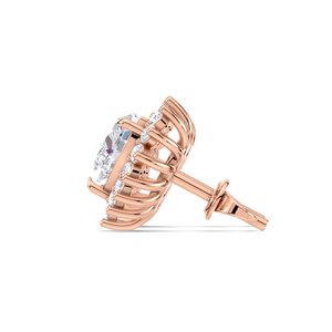 IGI Certified Lab Grown Diamond Heart Cut Double Halo Stud <b>Earrings</b> 9KT <b>Gold</b> Teardrop Diamond <b>Earrings</b> - Product Image 2