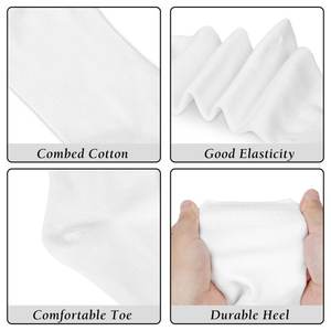 Chaussettes de sport chaussettes en pur coton pour hommes grande taille couleur unie décontracté bureau affaires longues chaussettes respirantes douces pour hommes - Product Image 3
