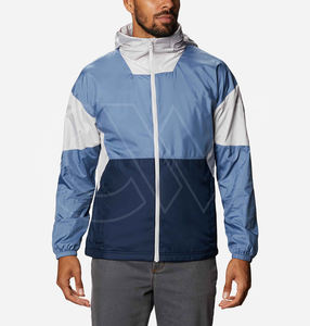 Vestes de pluie pour hommes, de couleur unie, teintes, à col montant, vestes coupe-vent à fermeture éclair vente en gros - Product Image 1