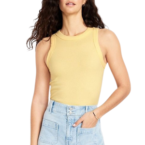 Camiseta sin mangas de algodón de punto para mujer, ecológica, transpirable, de verano, informal, a la moda, OEM, venta al por mayor, decoración de plumas - Product Image 5