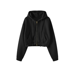 Sweats à capuche courts à col roulé à la mode pour femme - Product Image 3