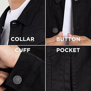 Nouvelle arrivée en stock marque de haute qualité logo pas cher lavage personnalisé denim vente en gros d'usine veste pour hommes pour hommes - Product Image 4