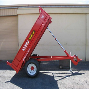 Green Steel Hydraulic Tipping Dump <b>Trailer</b> <b>Farm</b> Equipment Heavy Duty 4 Wheel Design Pump High Safety Level - Product Image 3