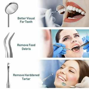 Dental Tooth Cleaning <b>Kit</b> Dentist Scraper Pick Tool Calculus <b>Plaque</b> Flos <b>Remover</b>, German Steel Instruments, By Zarnab Surgical - Product Image 4