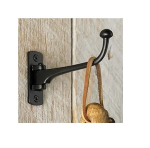 Gancho de pared de hierro fundido antiguo con encanto de granja rústica para colgar abrigos toallas sombreros llaves bufandas y bolsos - Product Image 2
