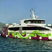 Yacht de croisière composite aluminium-fibre de verre soudé sur mesure UBI 25200, 25 m, 200 passagers, moteur in-bord, bimini, divertissements, ailes de protection