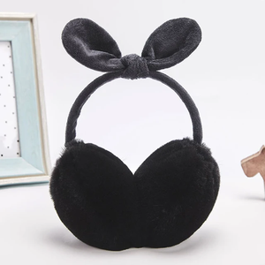 Customized Soft Fluffy Plush Fur Bow Ribbon Winter <b>Earmuff</b> New Trendy Fashionable for Girls Warm Faux Fur Material - Product Image 3