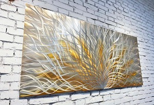 Arte de la pared de Metal moderno geométrico decoración única escultura de hierro hecha a mano elegante acento de pared para el hogar y la Oficina - Product Image 4