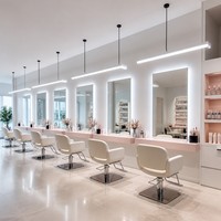 Luminaire suspendu linéaire LED en aluminium de 1200 mm pour salon de beauté, 6000K, dimmable, lampe de plafond pour salon