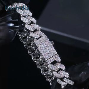 10mm Iced Out White Gold Plated 925 <b>Sterling</b> <b>Silver</b> Micro Paved Miami Cuban Link <b>Bracelet</b> <b>for</b> <b>Men</b> Moissanite <b>Bracelets</b> & Bangles - Product Image 6