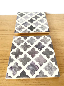 Posavasos con incrustaciones de hueso de madera natural hecho a mano pulido de alta calidad para hotel, hogar y restaurante de la India. - Product Image 3