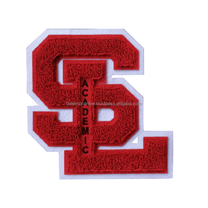 Lettre d'université personnalisée patchs chenille fer à repasser sur des badges de veste universitaire à coudre pour sweats à capuche fabricant OEM direct usine - Product Image 2