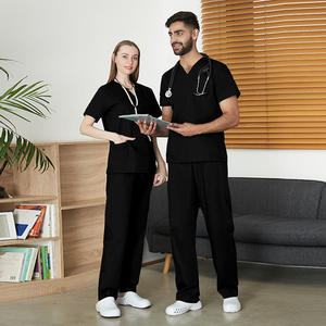 Nouvelle mode satin tissu tricoté infirmière médecin ensembles de vêtements de travail en gros uniforme médical gommages pour les médecins de la clinique hospitalière - Product Image 1