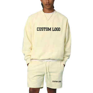 Sweatshirts and Shorts <b>Men</b> Tracksuit Set Leisure Street Clothing Baggy Velour Tracksuit Manufacturers Custom - Product Image 4