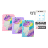Carnet A5 en peluche licorne cheveux arc-en-ciel 80gsm 80 feuilles papier offset à reliure spirale couverture incluse A4 thermique pour boîte à usage intime