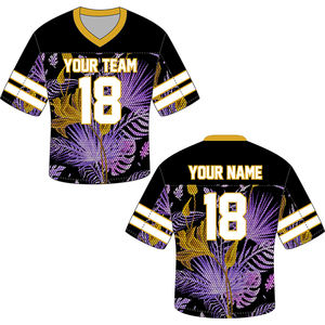 Personalizado de gran tamaño recortada Jersey malla Unisex diseño sublimación Universidad moda Fans uniforme Boxy Fit camisetas de fútbol americano - Product Image 1