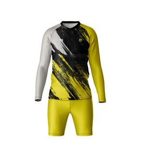Custom Sublimation <b>Padded</b> Eco-Friendly Breathable <b>Goalkeeper</b> Jersey <b>Shorts</b> Set | <b>Short</b> Sleeve Soccer Uniform OEM/ODM Service - Product Image 1