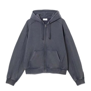 เสื้อฮู้ดสตรีทแวร์ผู้ชายแบบสั่งทำพิเศษ พร้อมงานปักและงานพิมพ์โลโก้แบบกำหนดเอง เสื้อฮู้ดซิปแบบโอเวอร์ไซส์สำหรับผู้ชายและผู้หญิง - Product Image 1