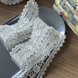 Ribete floral de 2.5 cm, encaje de tul coreano bordado de algodón con borde festoneado, ancho, para decoración DIY y bodas, 1 pulgada - Product Image 6