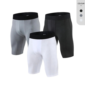 Shorts de compression athlétiques pour hommes à séchage rapide, respirants, anti-humidité, avec poches latérales, en polyester et élasthanne, pour la course à pied, la gym et le fitness - Product Image 1