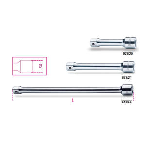 Chrome-Plated 3/4\" Male and Female Square Connections <b>Extensions</b> Product Category <b>Socket</b> - Product Image 1