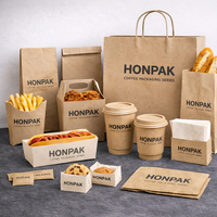 Solution d'emballage personnalisée en kraft pour la restauration rapide |   Sacs en papier, boîtes à hamburgers, boîtes à emporter et gobelets avec impression de logo HONPAK