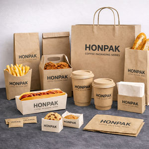 Solución de Empaquetado de Comida Rápida Personalizada en Cartón Kraft |   Bolsas de Papel, Cajas para Hamburguesas, Cajas para Llevar y Vasos con Impresión de Logotipo HONPAK - Product Image 2