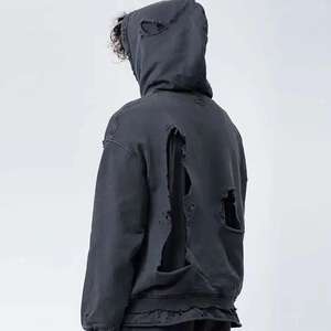 Sweat-shirts pour hommes à effet délavé et usé, prix de gros, style streetwear, respirants, sweat-shirts pour hommes à effet délavé et usé, best-sellers - Product Image 6